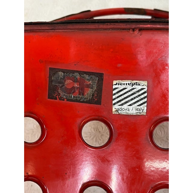 Red Vintage Italian Steel Omkstak Chairs by Rodney Kinsman for Bieffeplast - a Pair For Sale - Image 8 of 13