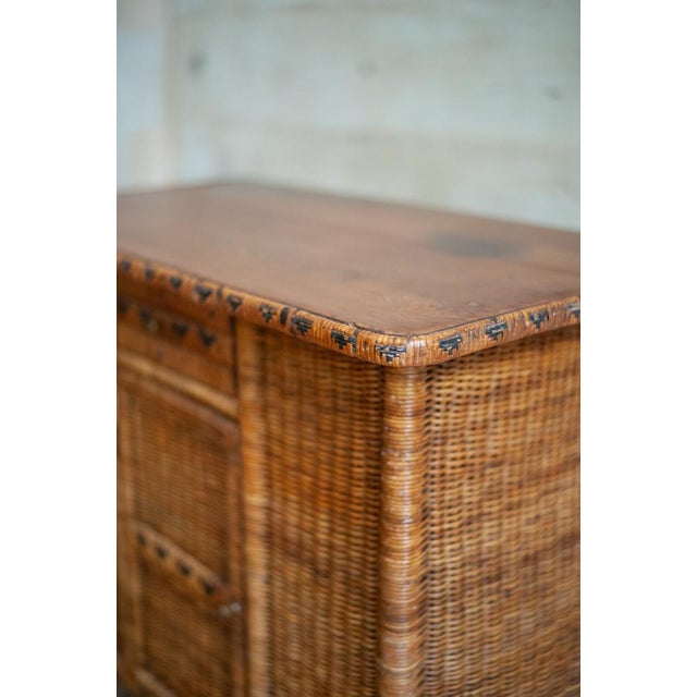 Small Woven Bamboo Sideboard, 1960s For Sale - Image 10 of 13