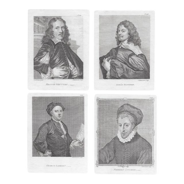 Antique Portrait Engravings of Artists - Set of Four For Sale