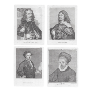 Antique Portrait Engravings of Artists - Set of Four