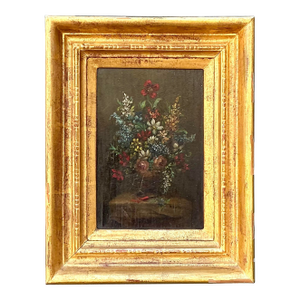 Vintage Original Floral Oil on Canvas