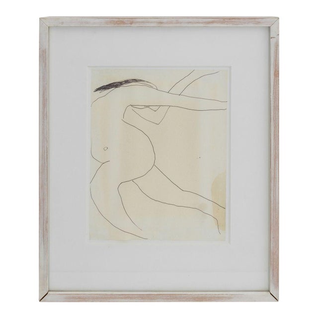 Roger Hilton Nude Figure Ballpoint Pen on Paper For Sale