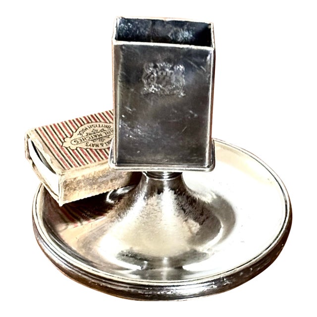 Antique Hotel Silver Astray Matchbox Holder Crested For Sale