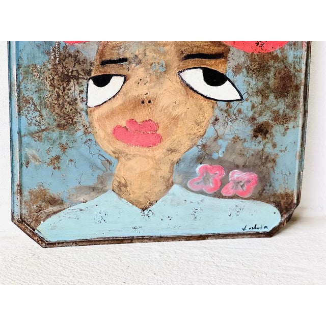 Elvira, Portrait, 2000s, Painting on Metal For Sale - Image 6 of 9