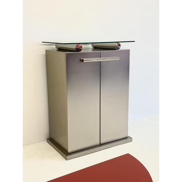 Metal Postmodern Aluminum Bar Cabinet from Belgochrom, 1980s For Sale - Image 7 of 16