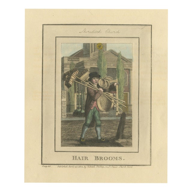 Hair Brooms, Shoreditch Church, Cries of London, 1804 For Sale