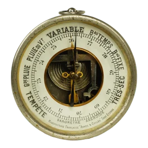 1901-1911 Small Desktop Aneroid Barometer With Open Dial