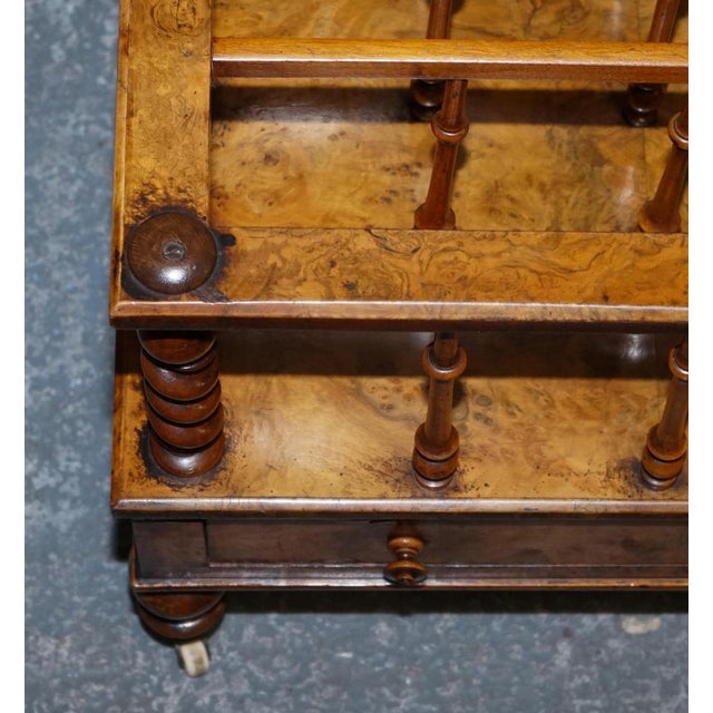 Antique Victorian Burr Walnut Magazine Rack, 1860 For Sale - Image 11 of 18