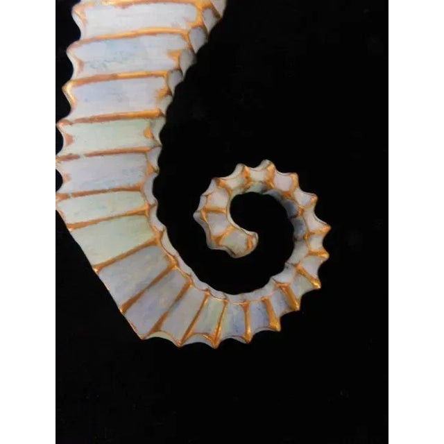 Mid-Century Modern Pair of 1950s Pepe Mendoza Enameled Bronze Large Seahorse Door Handles Pulls For Sale - Image 3 of 6