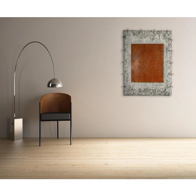 Cement and corroded steel on foam panels Edition: Unique, Unframed. Auville works with construction cement. Applying...