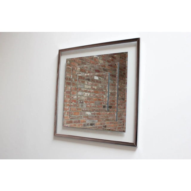 Postmodern Vintage Postmodern Mitre Joint Graduating Glass Mirror For Sale - Image 3 of 12