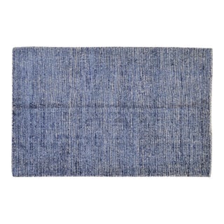 Modern Indian Handloom Wool/Bamboo Rug, 9'x12' For Sale