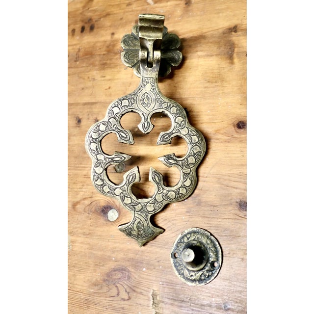 Large 19th Century Pierced Brass Door Knocker For Sale - Image 6 of 7