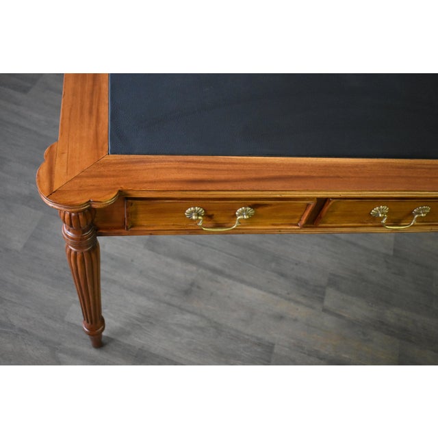 Victorian Legacy Leather Top Desk - Light Brown Walnut For Sale - Image 3 of 9