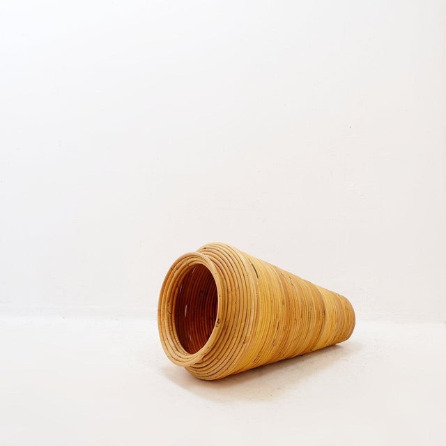 Vintage Rattan Floor Vase or Umbrella Stand For Sale - Image 6 of 14