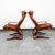 Matching bentwood and brown / cognac leather lounge chair set. Uniquely designed with a sling style seat and plush leather...