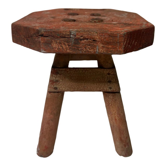 Antique Rustic Farm Milking Stool, 1900s For Sale