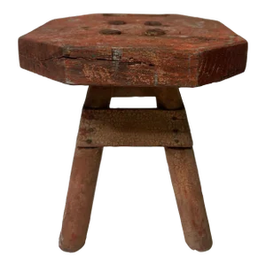 Antique Rustic Farm Milking Stool, 1900s