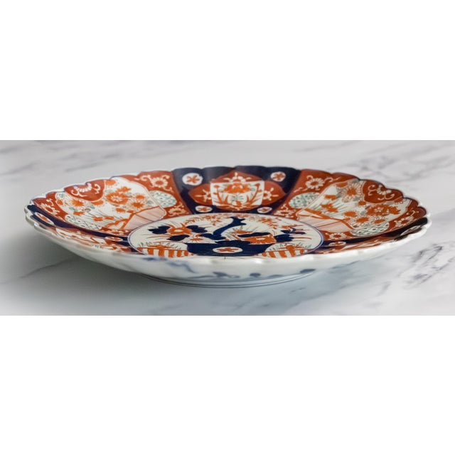Imari Porcelain Large Antique 19th Century Meiji Japanese Imari Chargers, a Pair For Sale - Image 4 of 14