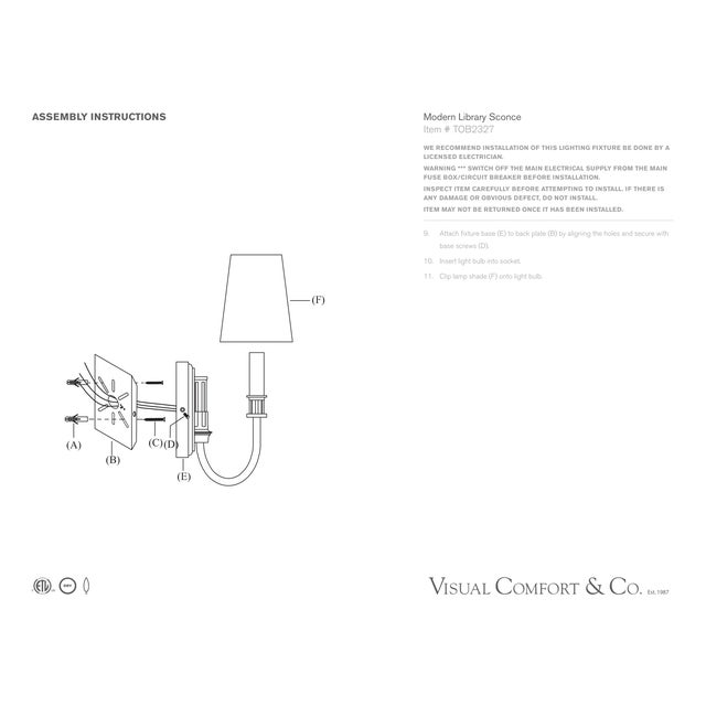 Visual Comfort Thomas O'Brien for Visual Comfort Signature Modern Library Sconce in Hand-Rubbed Antique Brass with Linen Shade For Sale - Image 4 of 4