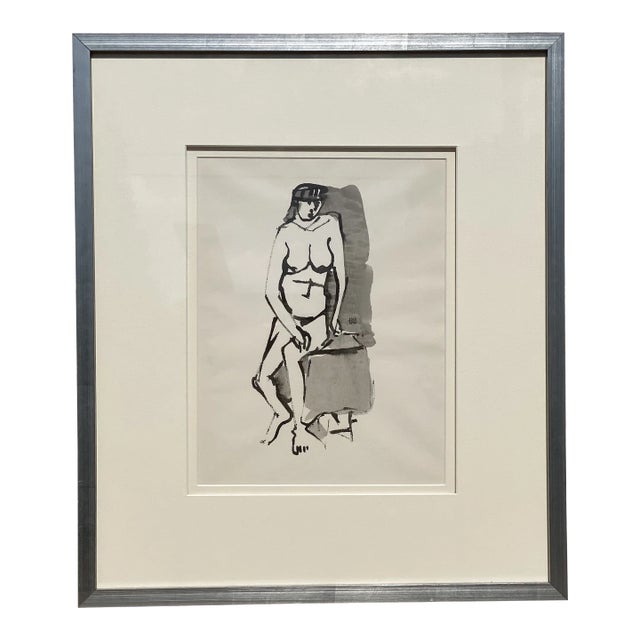 Vintage Nude Drawing by John Alfred Begg, Framed For Sale