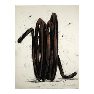 Bernar Venet Two Undetermined Lines Hand-Painted Print, 1990