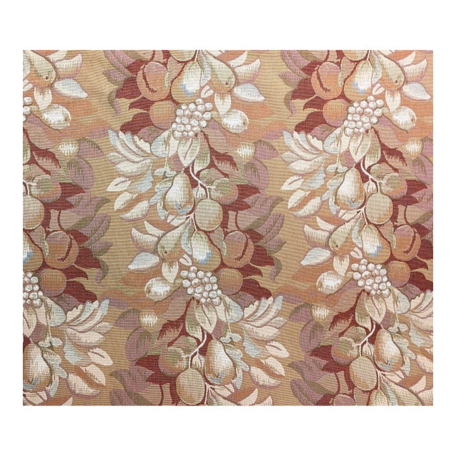 Vintage Old World Weavers for Scalamandre "Vergilius Harvest" Fruit Column Tapestry Jacquard Fabric- 5.75 Yards For Sale
