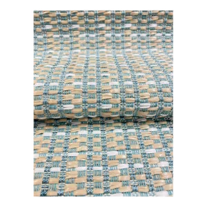 Designer Seafoam Beige White Raffia MCM Mid Century Modern Tweed Upholstery Fabric