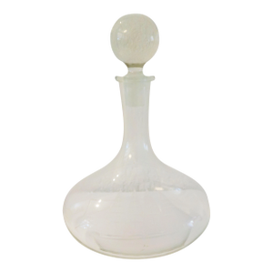 Vintage Etched Crystal Clipper Ship Decanter