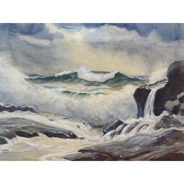 Paint Oncoming Waves, Oil Painting on Board Signed by Canadian Artist Gordon Payne For Sale - Image 7 of 14