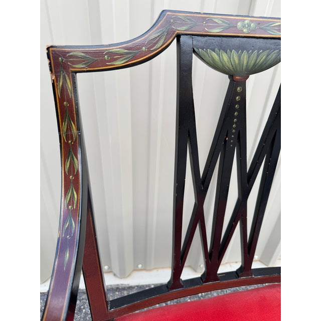 19th-Century American Sheraton-Style Painted Armchair For Sale In Phoenix - Image 6 of 12