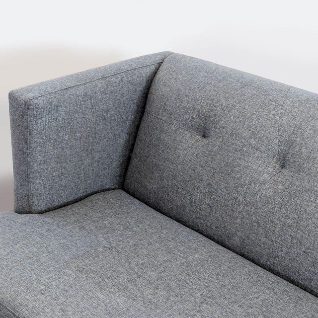 Gray Cb2 Avec Modern Grey 3-Seat Sofa With Button Tufting For Sale - Image 8 of 9