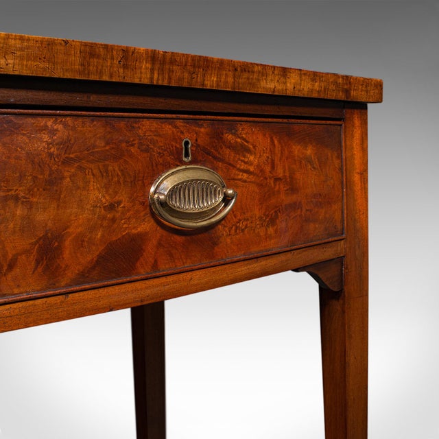 Antique Console Writing Desk, English, Two Drawer Side Table, Georgian, c.1800 For Sale - Image 10 of 12
