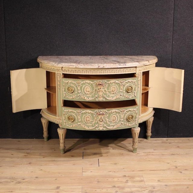 1950s Vintage Italian Half-Moon Commode, 1950 For Sale - Image 5 of 13
