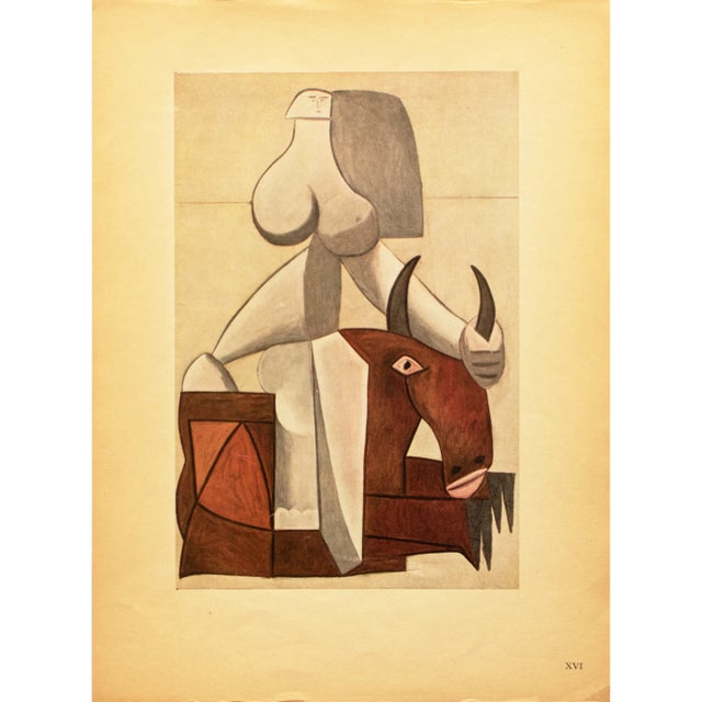 1946 After Pablo Picasso "The Kidnapping of Europe", Period Second Edition Offset Lithograph For Sale