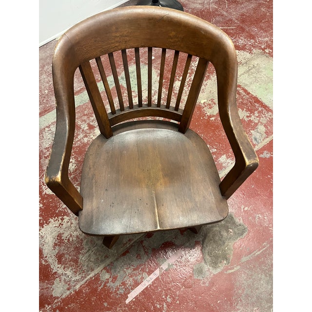 Early 20th Century Antique Bankers Chair For Sale - Image 5 of 6