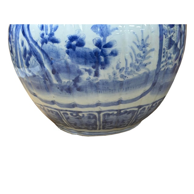 Oriental Pale Blue & White Porcelain Bulbous Shape Flower Vase For Sale - Image 9 of 17