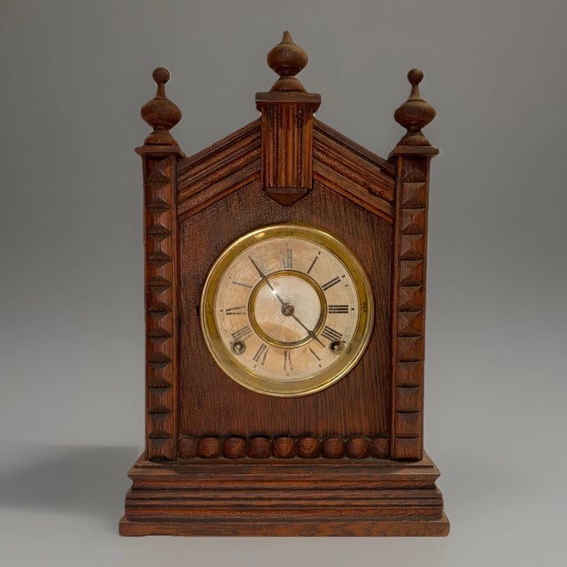 Up for sale is an antique parlor mantel clock by Ansonia. This one is the “Turkey” model. This clock features a wooden...