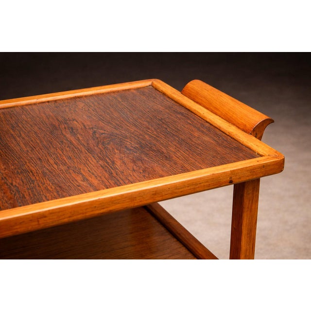 Brazilian Modern Bar Cart With Adjustable Shelves in Hardwood, Peter Kraft, 1960s For Sale - Image 9 of 11
