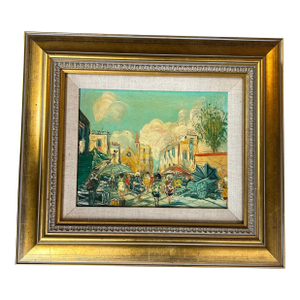 1970’s Original Impressionist European City Street Scene Painting