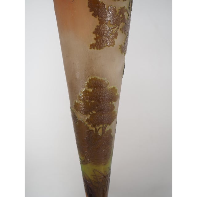 Nancy Glass Paste Vase with Forest Decor by Émile Galle For Sale - Image 4 of 8