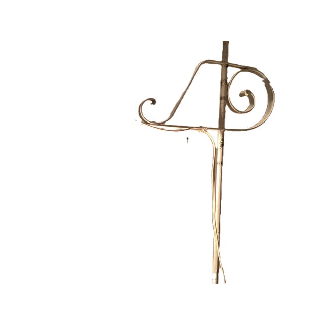 This is a functioning wrought iron floor lamp from a summer "Up State" cottage. possible late Victorian to Art Deco. The...