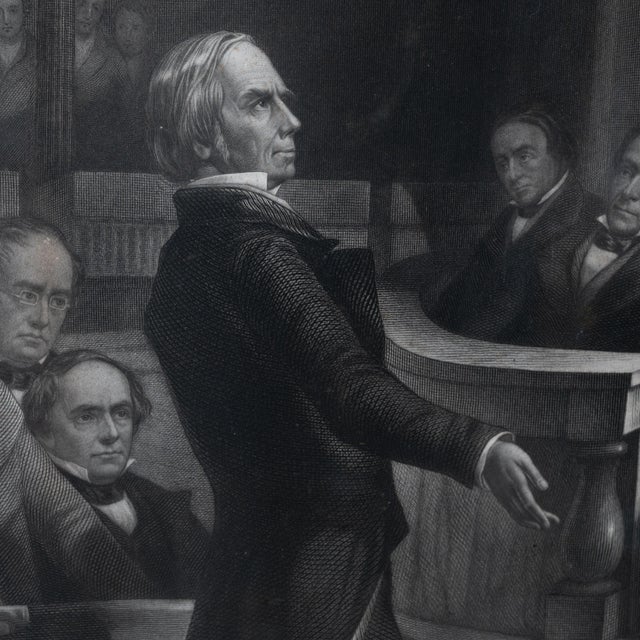Mid 19th Century Rothermel “The United States Senate, a.d. 1850” Henry Clay Compromise Engraving For Sale - Image 5 of 9