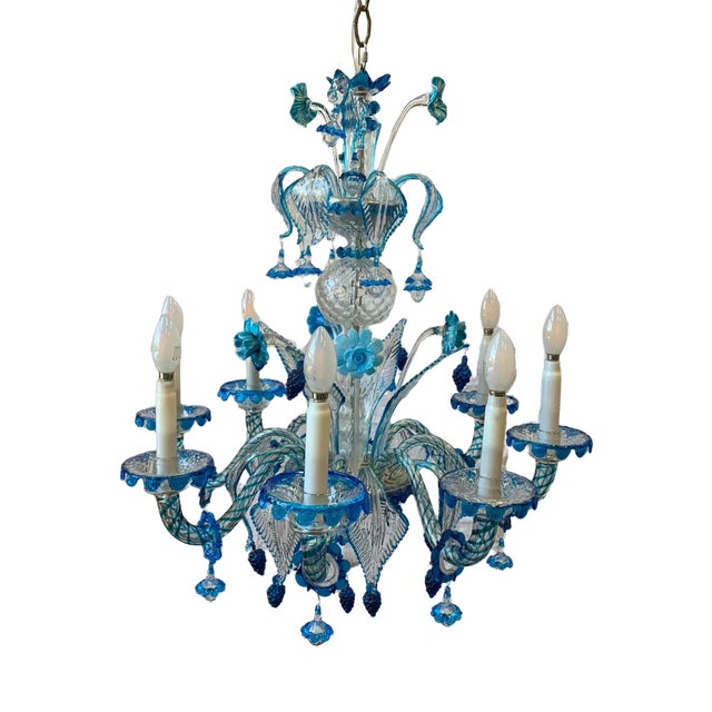 Vintage Murano Glass Chandelier Vintage from Company a.v.e.m. For Sale