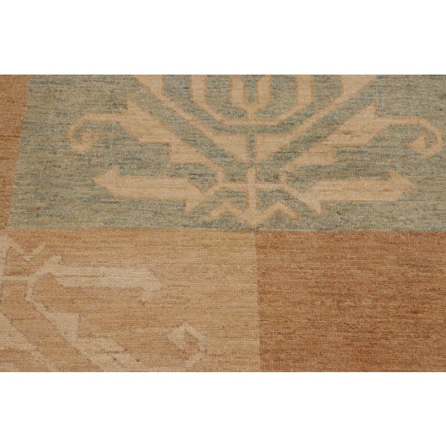 Textile Modern Gabbeh Tan/Blue Wool Rug - 9'11'' X 13'7'' For Sale - Image 7 of 10
