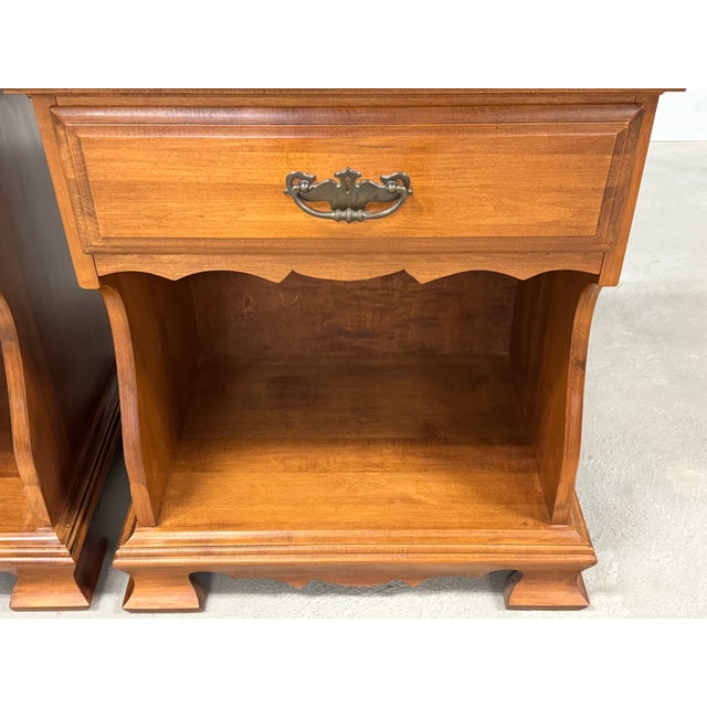 Wood Solid Maple Nightstands by Sweat Commings - A Pair For Sale - Image 7 of 16