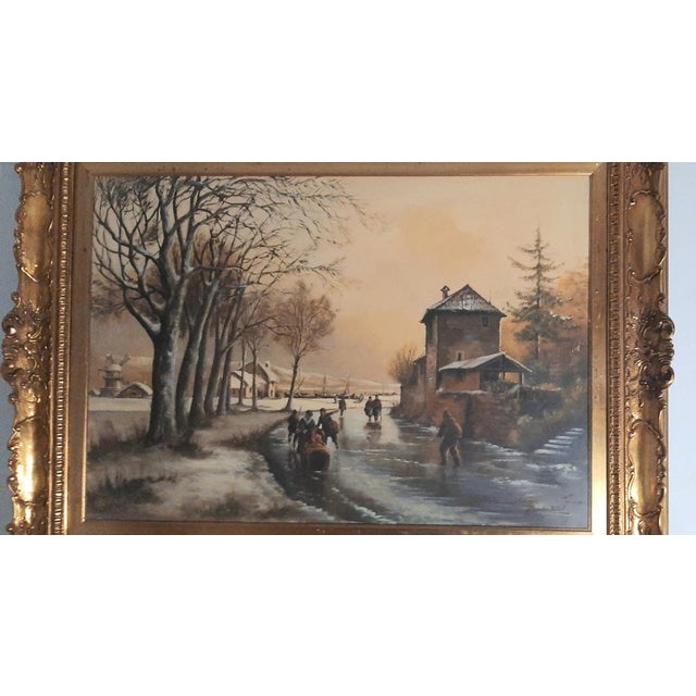 1960s Palestrini, Winter Landscape, 1970, Oil on Canvas, Framed For Sale - Image 5 of 12