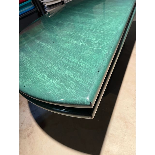 1980 Faux Green Marble Swivel Coffeee Table, in the style of Karl Springer