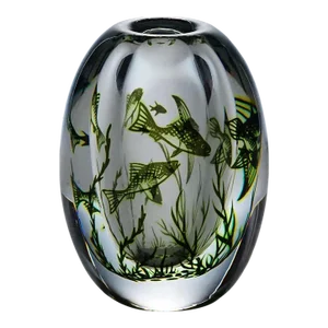 Vintage Fish Graal Vase by Edward Hald for Orrefors, Sweden 1963