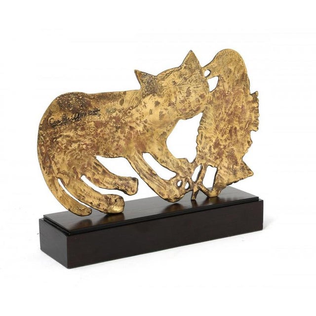 Modern Corneille, Cat and Bird, Bronze For Sale - Image 3 of 4